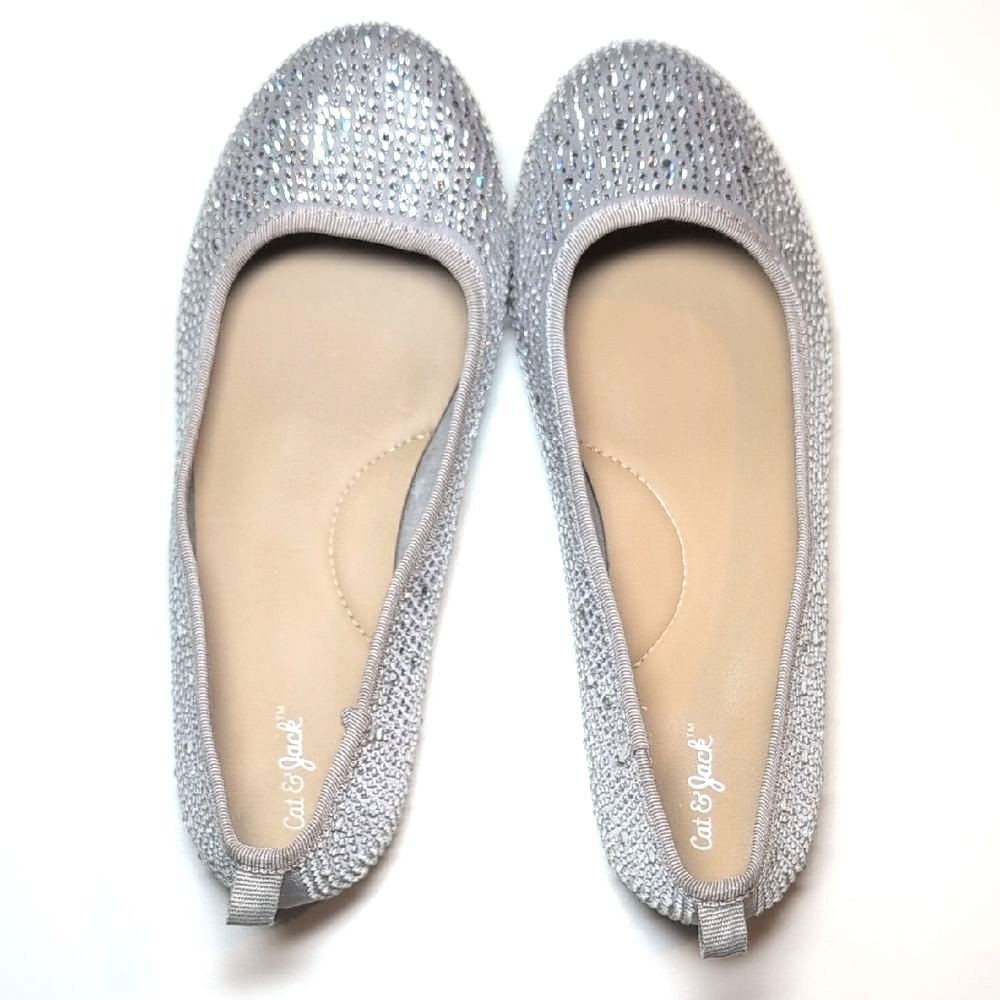 Cat & Jack Sparkling Silver Flats